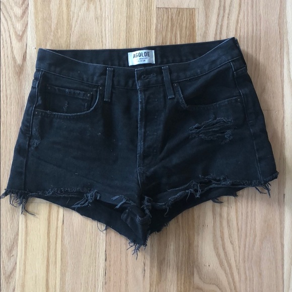 Agolde Pants - Agolde Parker jean short in zero (black wash)